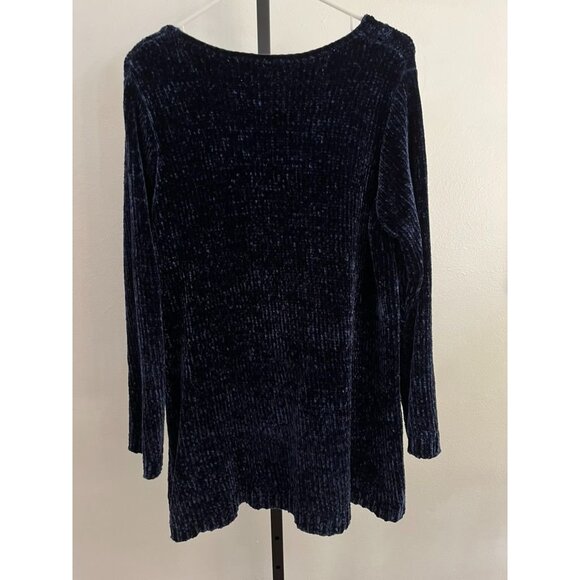 EUC Grace Womens Navy Chenille Sweater - Picture 2 of 5